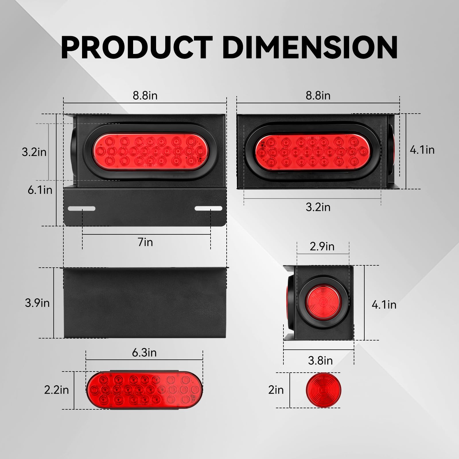 ULITECO trailer light kit supports brake, tail, and turn signals.