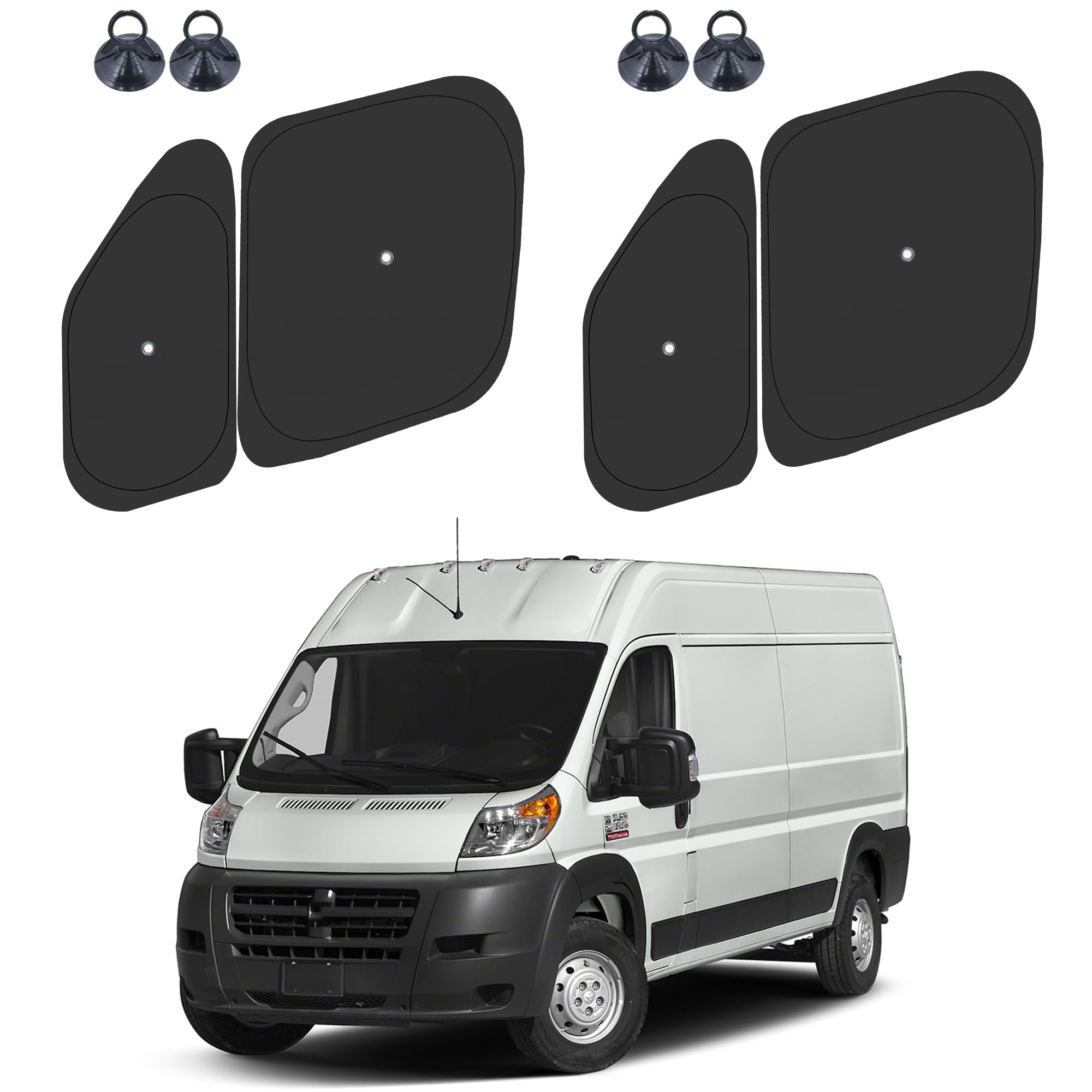 ULROLIT ProMaster side window sunshade four-pack for cooler cabin