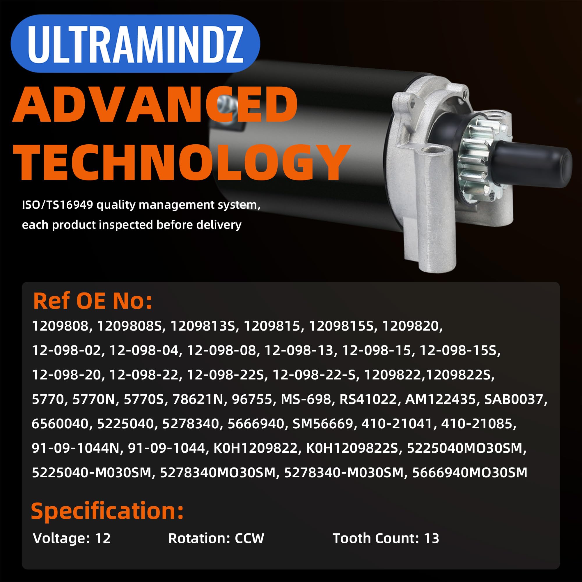 Ultramindz starter for Cub Cadet 1515 1517 enabling fast ignition