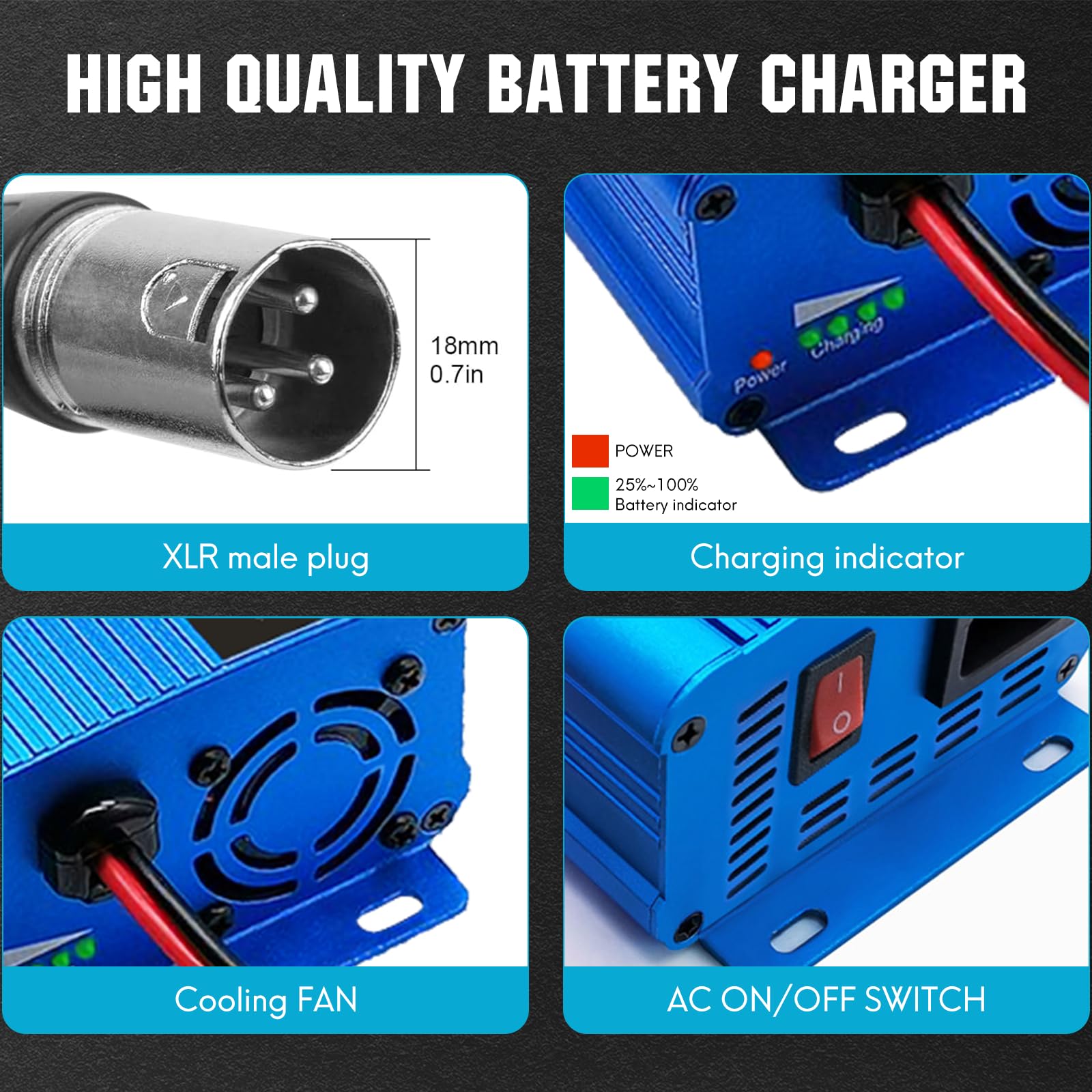 ULTRAPOWER quiet cooling fan helps maintain steady charge during long sessions