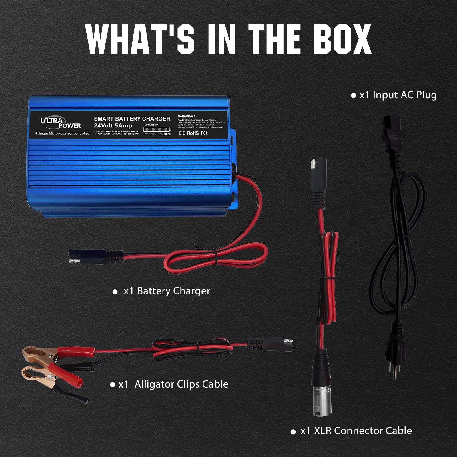 ULTRAPOWER 24V charger with smart protection for safe maintenance