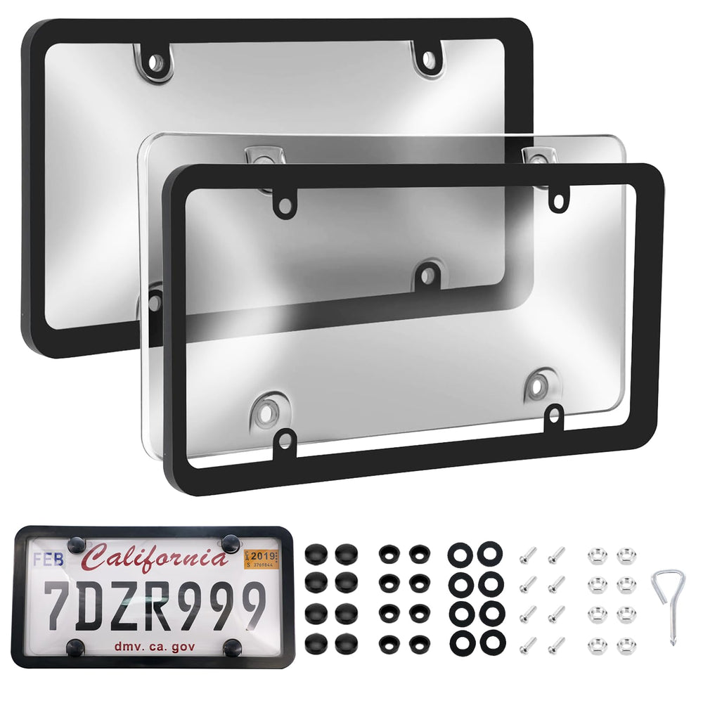 Ulycon transparent license plate cover front view protects while keeping readability