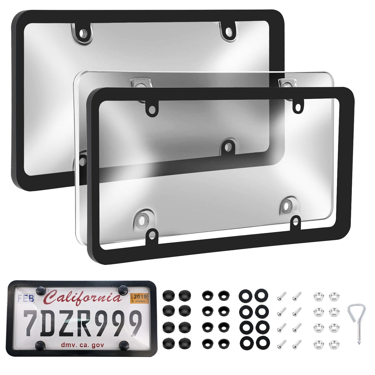 Ulycon transparent license plate cover front view protects while keeping readability