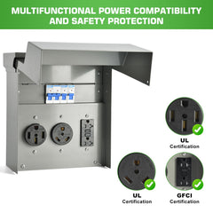 Umaogus 30A receptacle with silver-plated contacts for efficient power