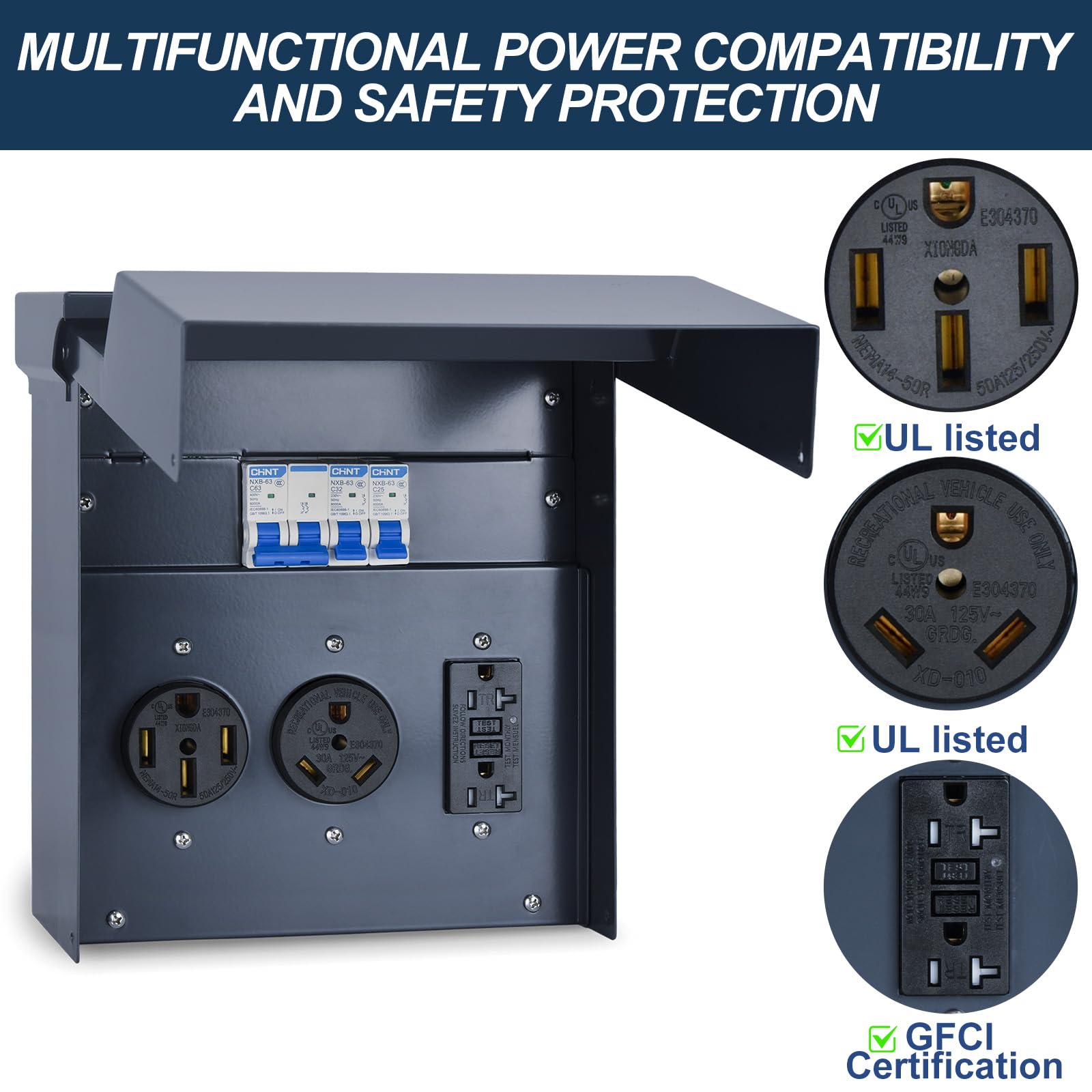 Umaogus 50/30/20A breakers provide independent overload protection
