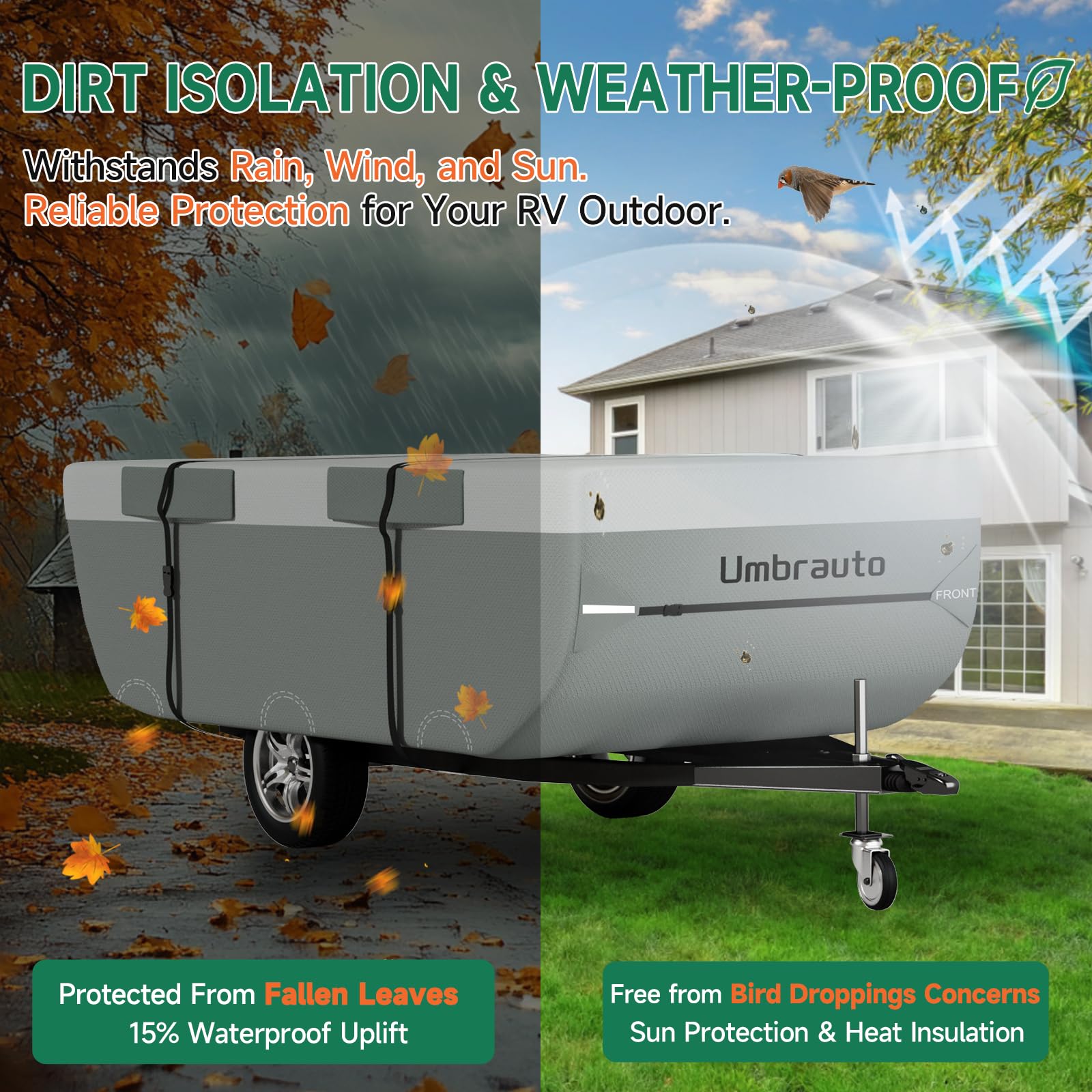 Umbrauto folding trailer cover storage bag featuring easy packing after trips