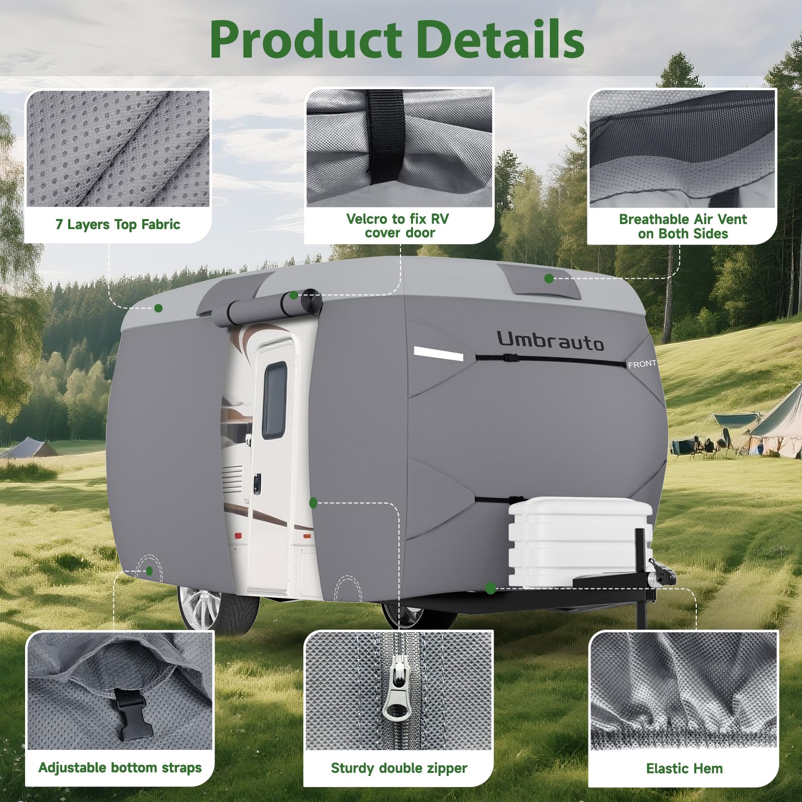 Umbrauto zippered doors close-up enabling easy access to your RV