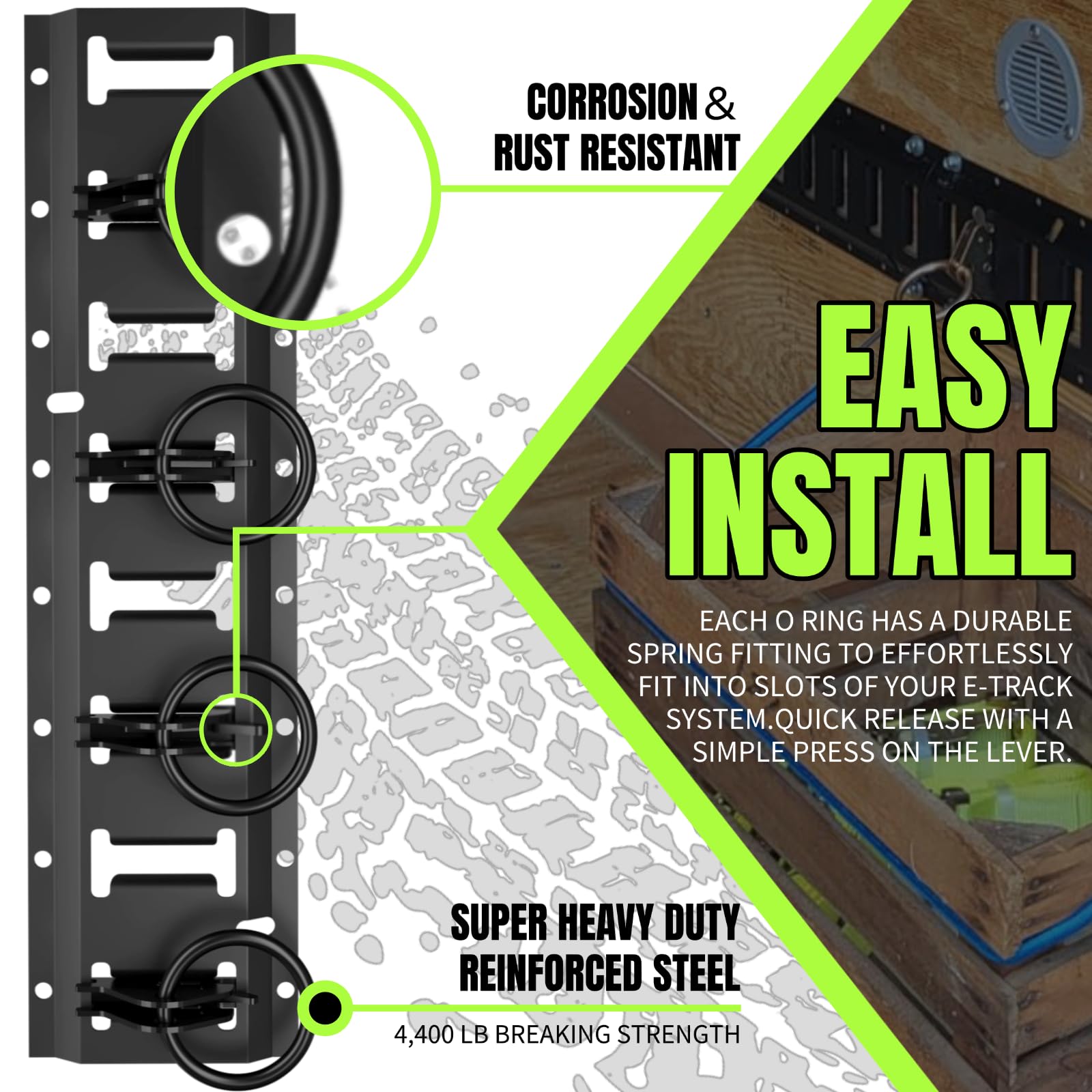 Forged steel black anchors withstand tough trailer use.