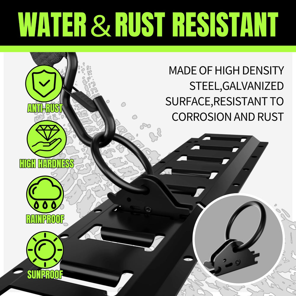 Large O-ring design speeds hooking and unhooking straps.