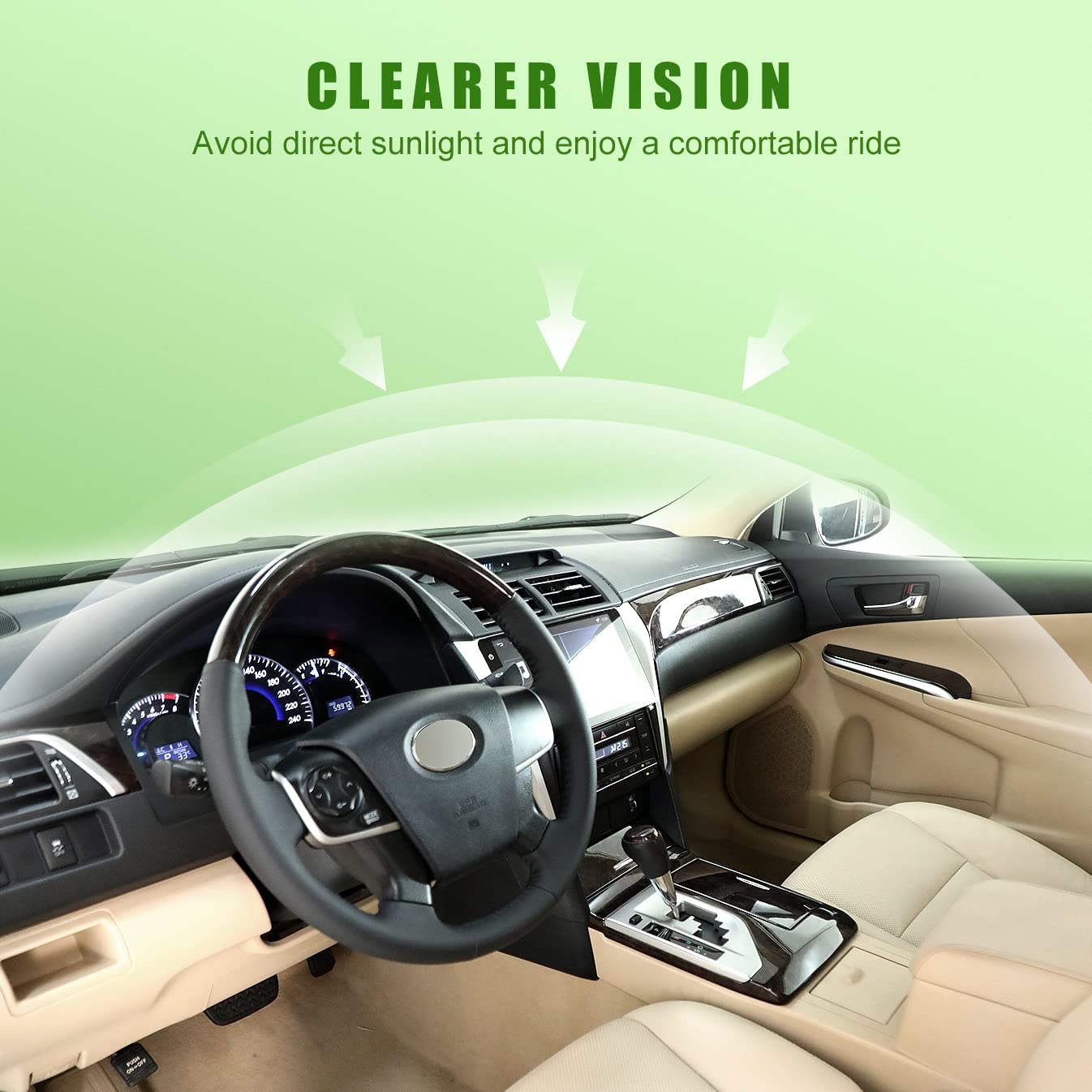 UMISHI sun visor with vanity light enhances cabin comfort.