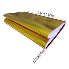 Ummickl adhesive-backed heat shield easy to apply on various surfaces.