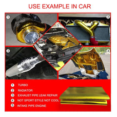 Ummickl glass fiber with gold facing forms a durable heat barrier.