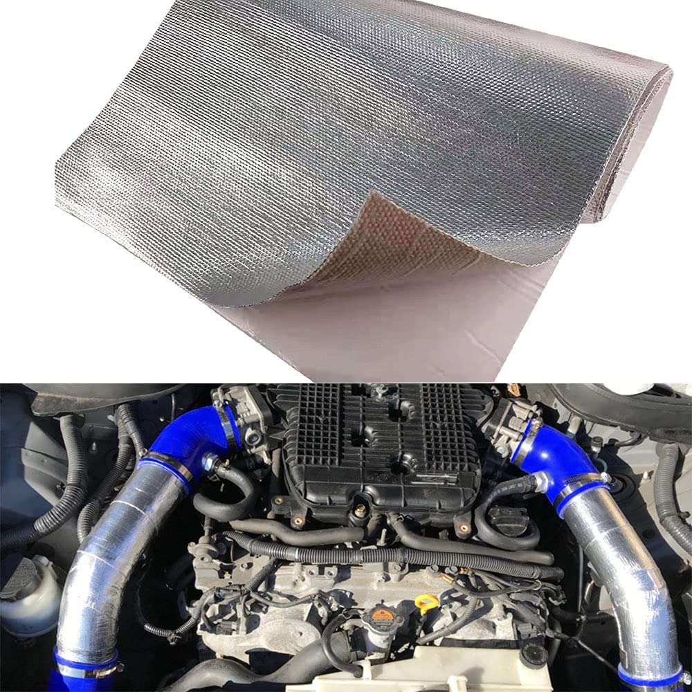 Ummickl heat shield mat front view; reflective surface provides high temperature protection.