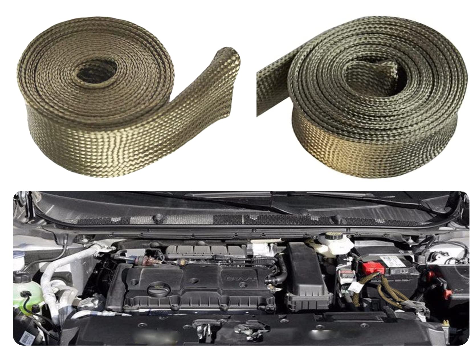 Ummickl titanium heat shield wrap shields spark plug wires from high-heat exposure.