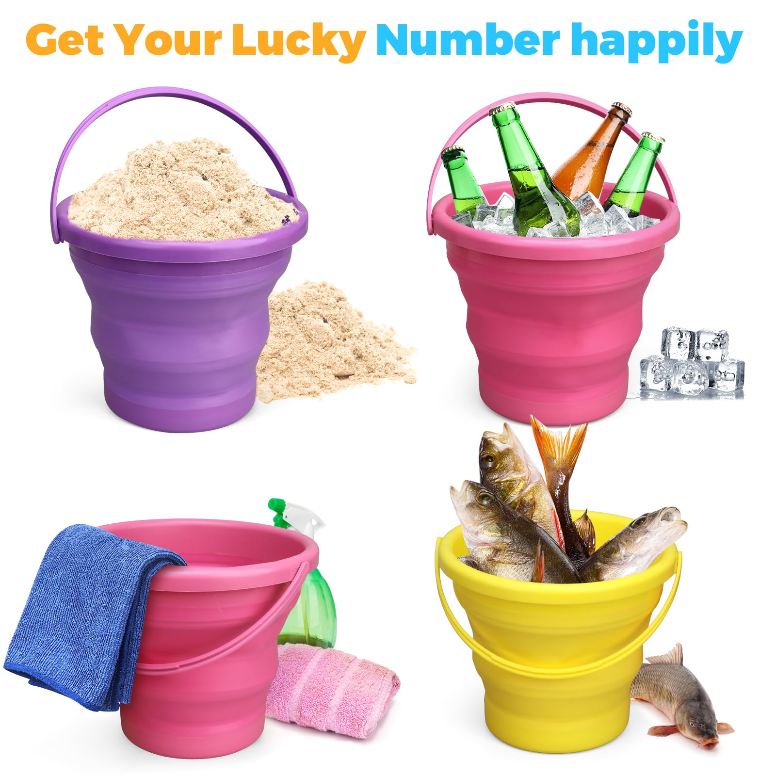 Umnodobn foldable bucket 3-pack offering versatile options for travel and cleaning.