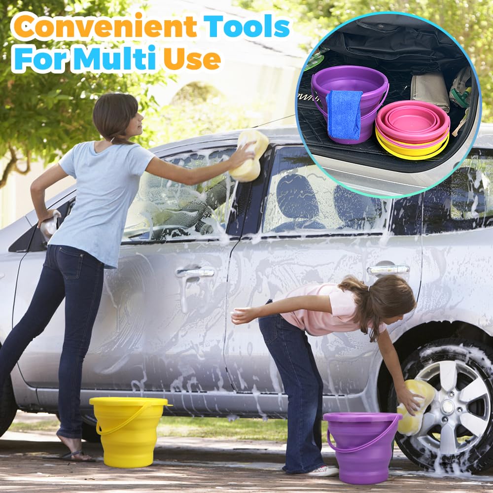 Umnodobn bucket for car wash and outdoor tasks keeps tools organized.