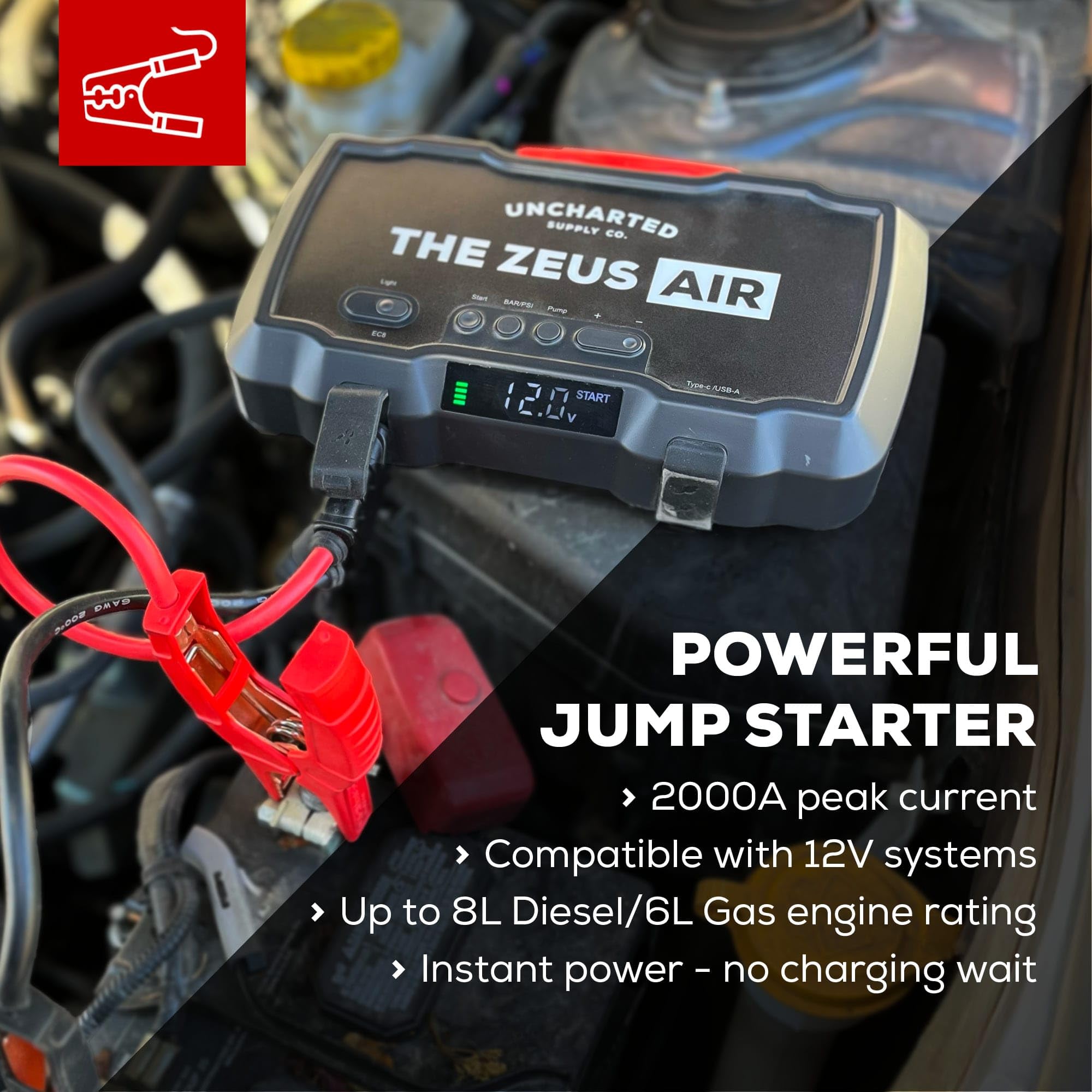 Uncharted Supply Co. Zeus Air 60W USB-C input enables rapid recharging.