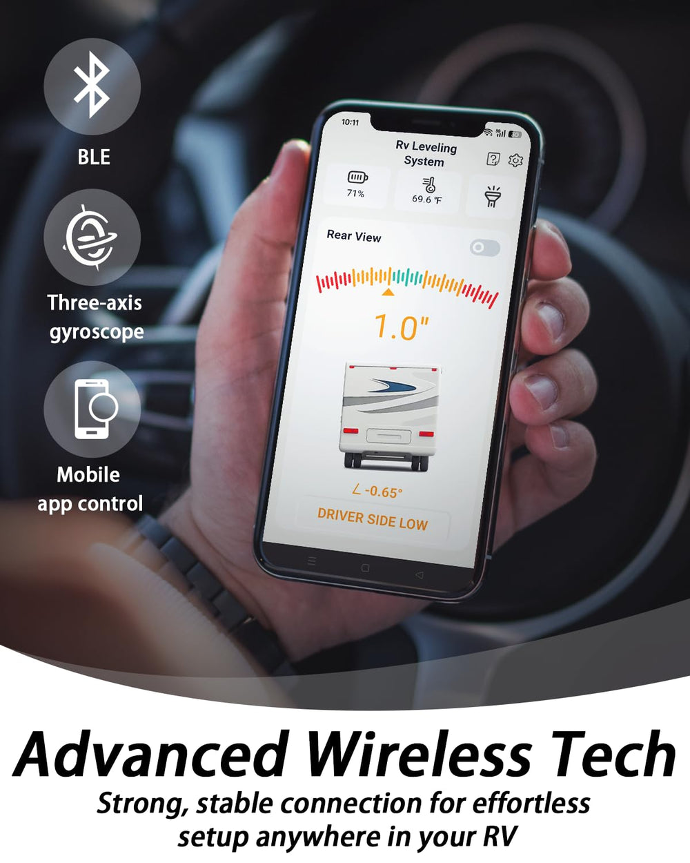 Uncle Squirre high-power wireless connection supports effortless, driver-seat leveling