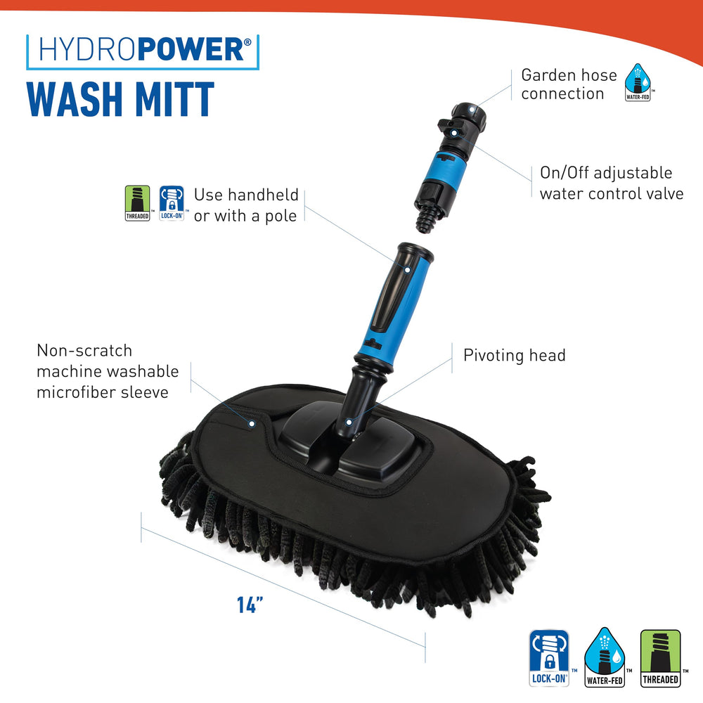 Ergonomic handle enables easy grip and quick water control.