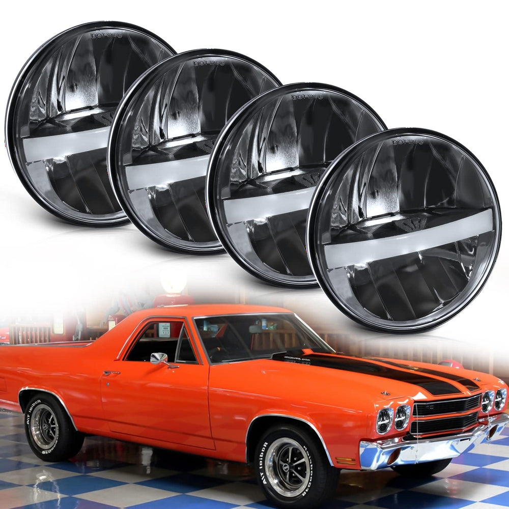UNI-SHINE 5-3/4 inch round headlight with Peterbilt fit for clearer long-range visibility.