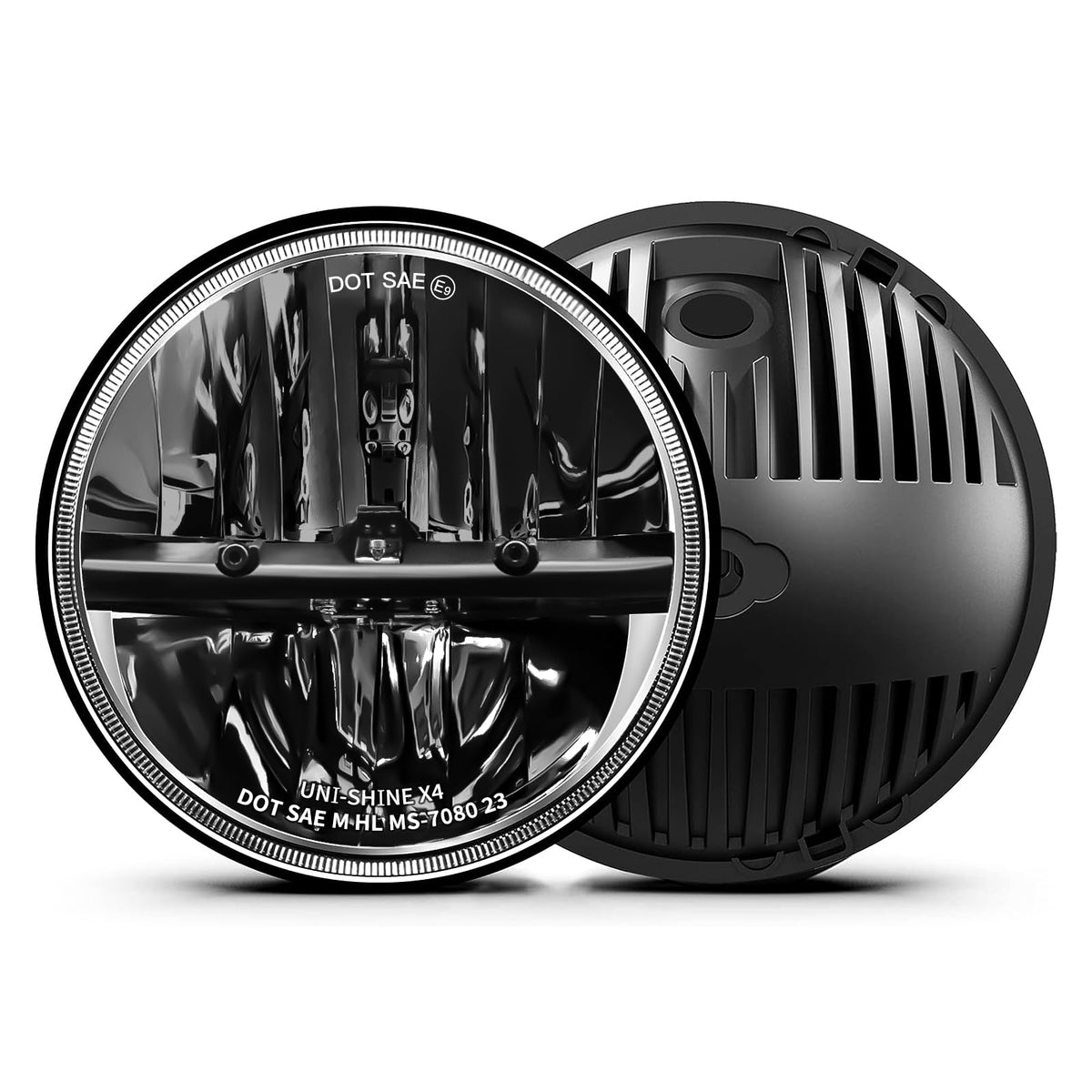 UNI-SHINE 7-inch LED headlight front view for clearer night visibility