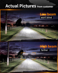 UNI-SHINE 7-inch LED headlight with H4 adapter included for easy upgrade