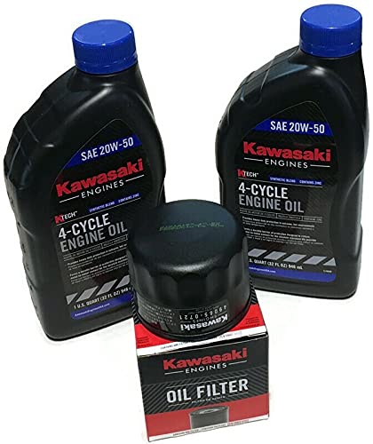 Unigirl oil change kit for Kawasaki with 20W-50 synthetic blend for easy maintenance.