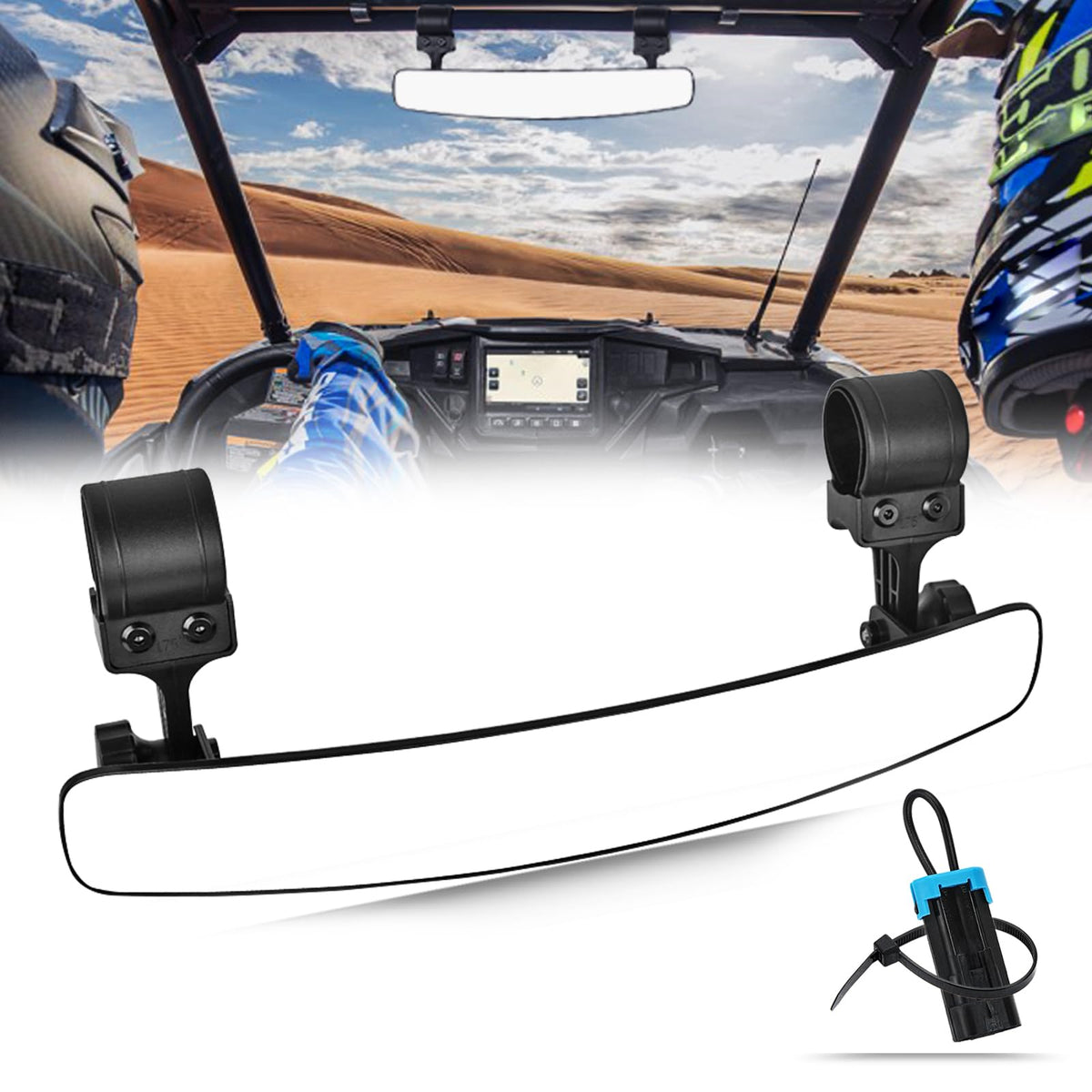 UNIGT 16.5-inch Ultra View rearview mirror offers wide field of view for UTVs.