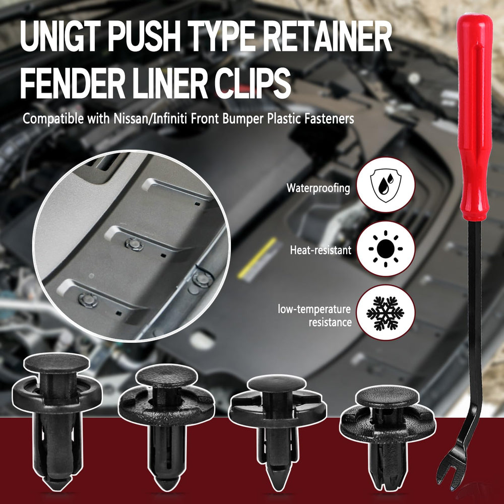UNIGT body fasteners rivet clips support front bumper integrity with 10mm holes
