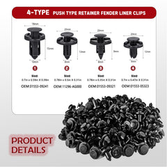 UNIGT fender-liner inter-panel fasteners fit 8mm holes for quick panel stabilization