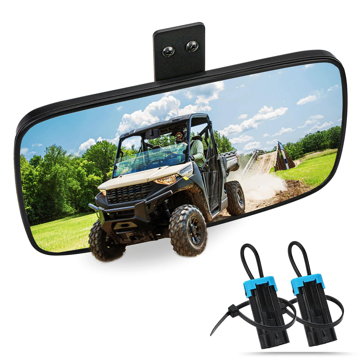 UNIGT Ranger rear view mirror assembly delivers clear wide-angle visibility for safer backing.