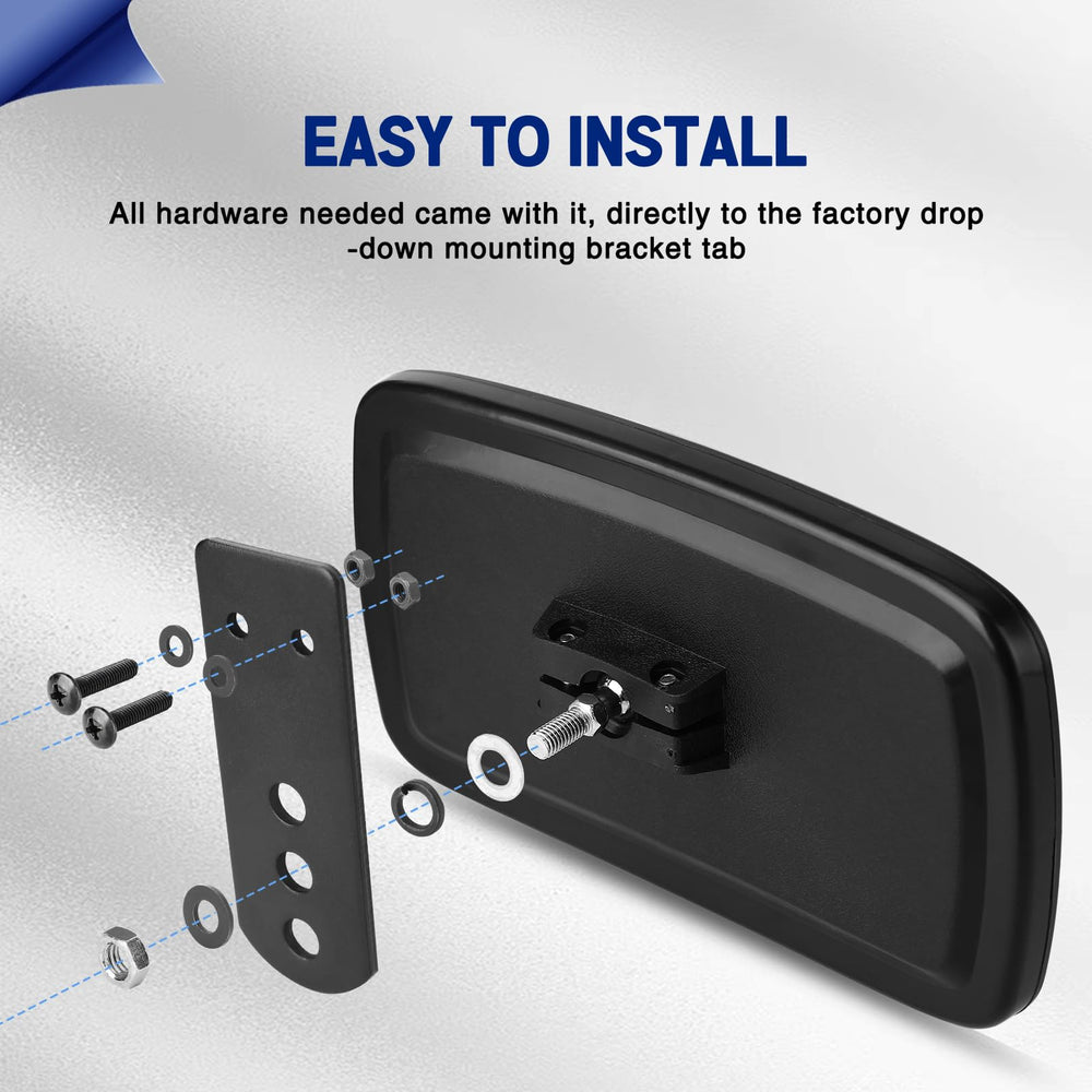 UNIGT Ranger rear view mirror HD glass minimizes distortion for crisp imagery.