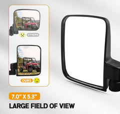UNIGT side view mirror designed for non-round bars on Polaris Ranger