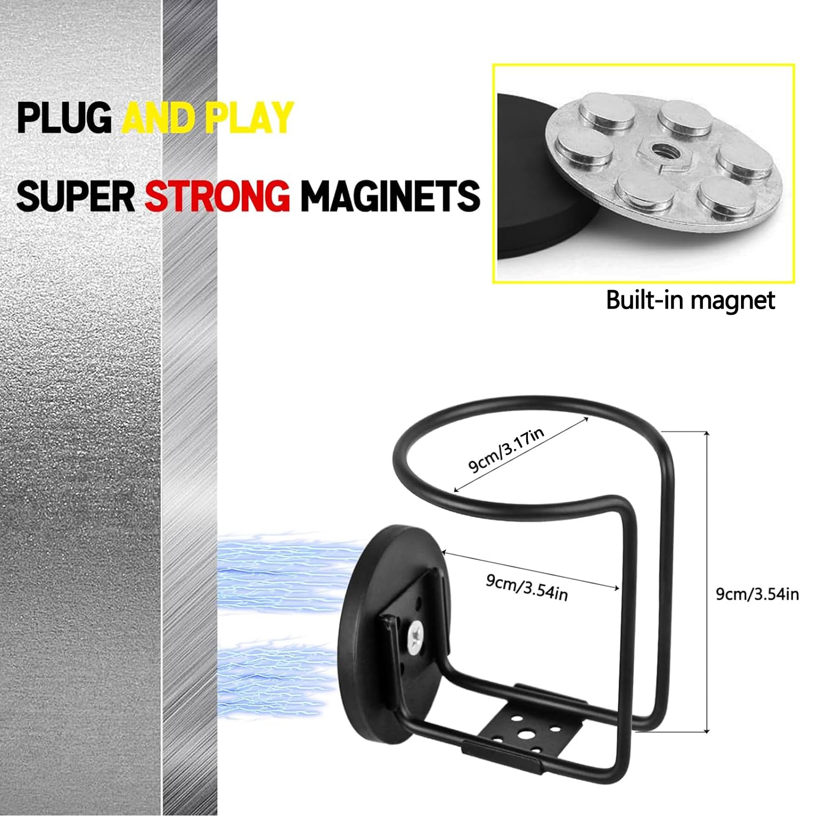 UNIGT strong magnetic base in action holding a bottle firmly on metal surface.