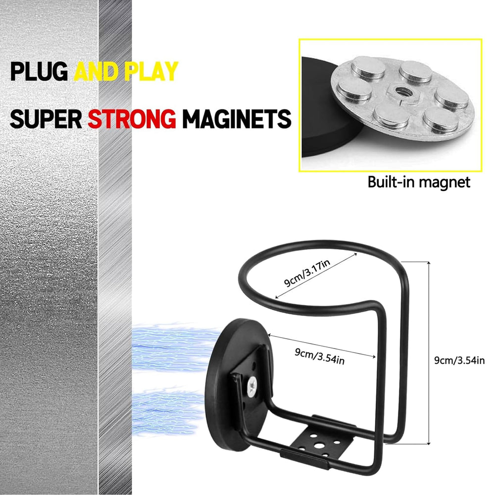 UNIGT strong magnetic base in action holding a bottle firmly on metal surface.