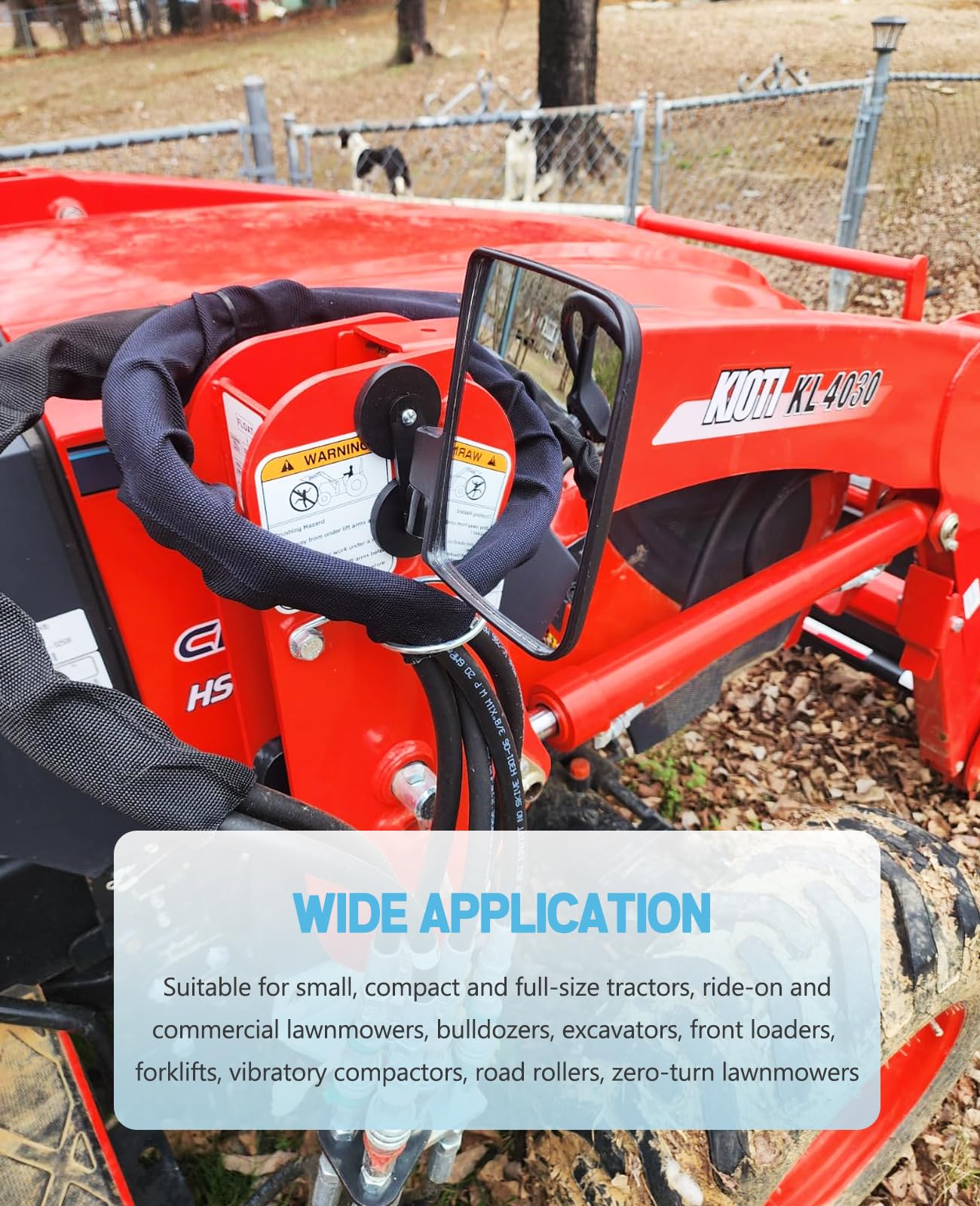UNIGT universal tractor side mirror right provides wide field of view for better surroundings