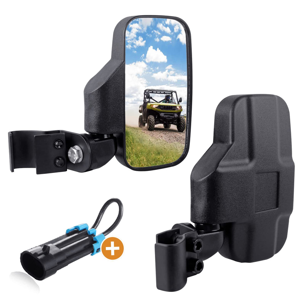 UNIGT UTV rear-side-view mirror on driver side for enhanced rear visibility.