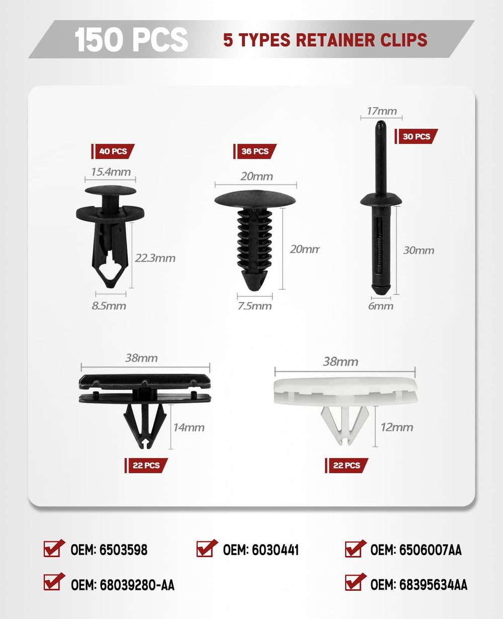 UNIGT Wheel Flare Clips White showing Wrangler JL compatibility