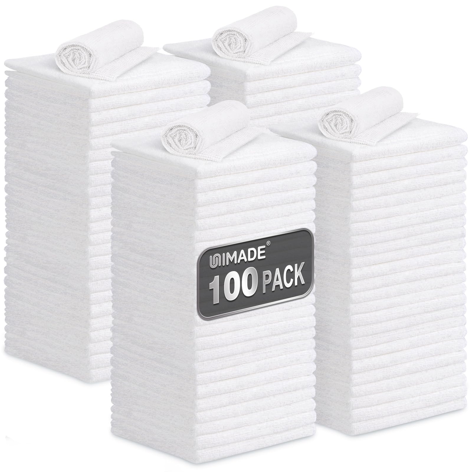 UNIMADE shop towels 100-pack packaging highlights bulk value for garages and auto shops