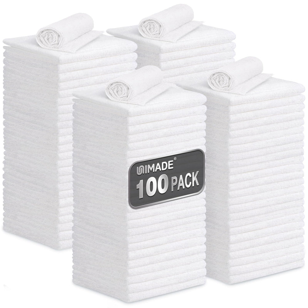 UNIMADE shop towels 100-pack packaging highlights bulk value for garages and auto shops