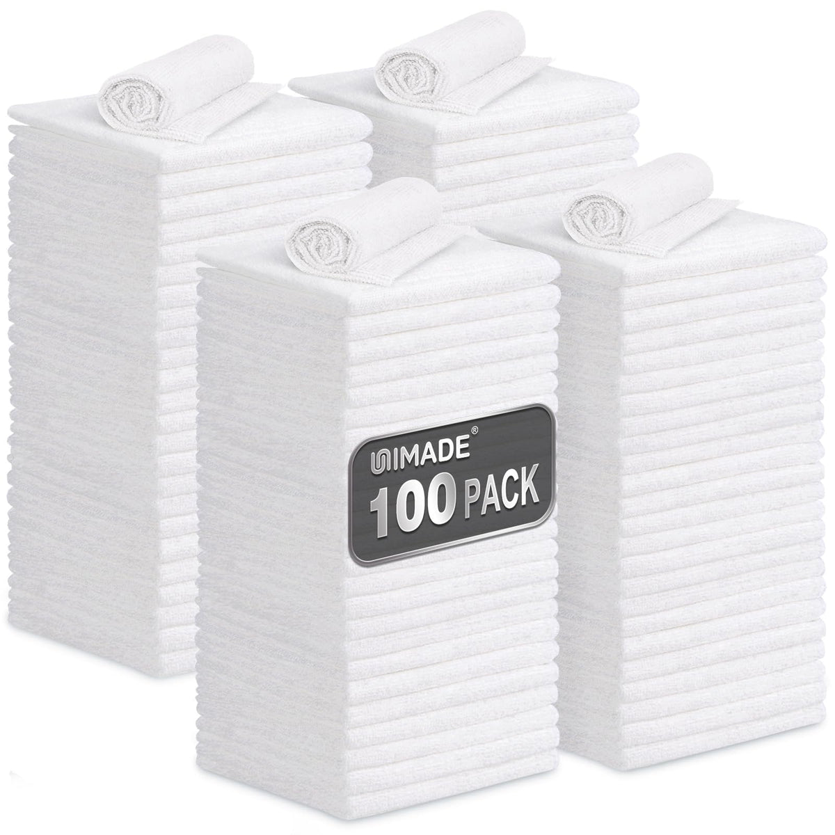 UNIMADE shop towels 100-pack packaging highlights bulk value for garages and auto shops