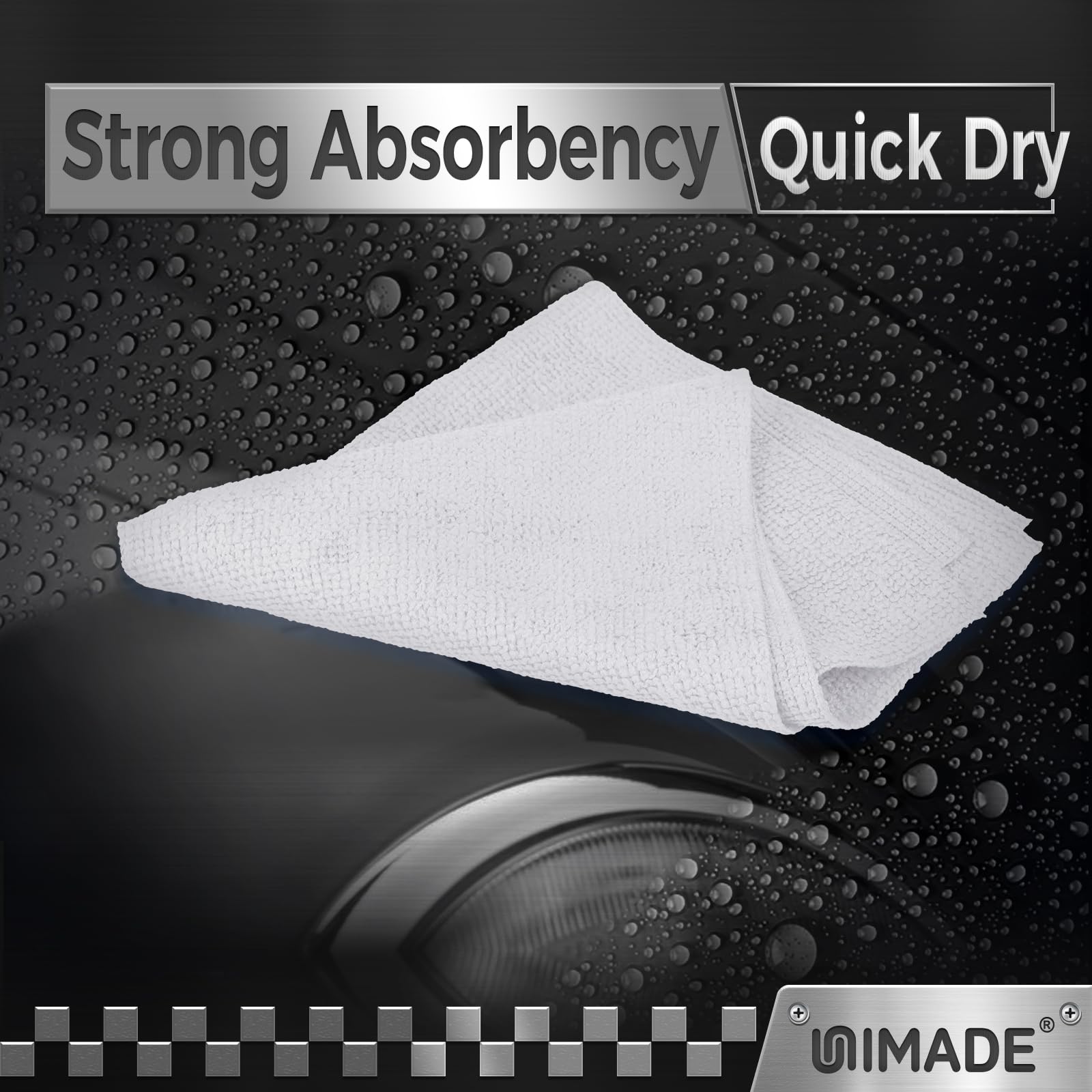 UNIMADE shop towels car-detailing use provides streak-free drying after wash