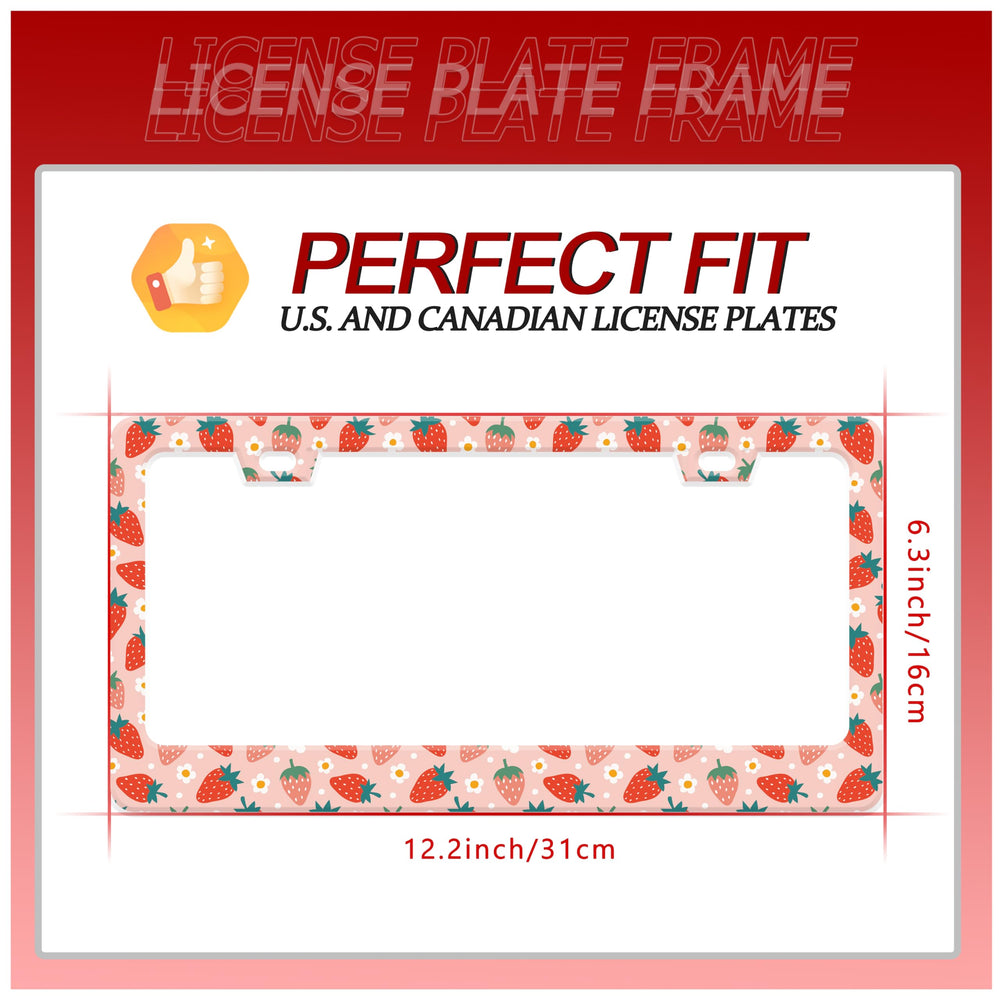 UNINDREM Strawberry license frame side profile showing bold design and durability.