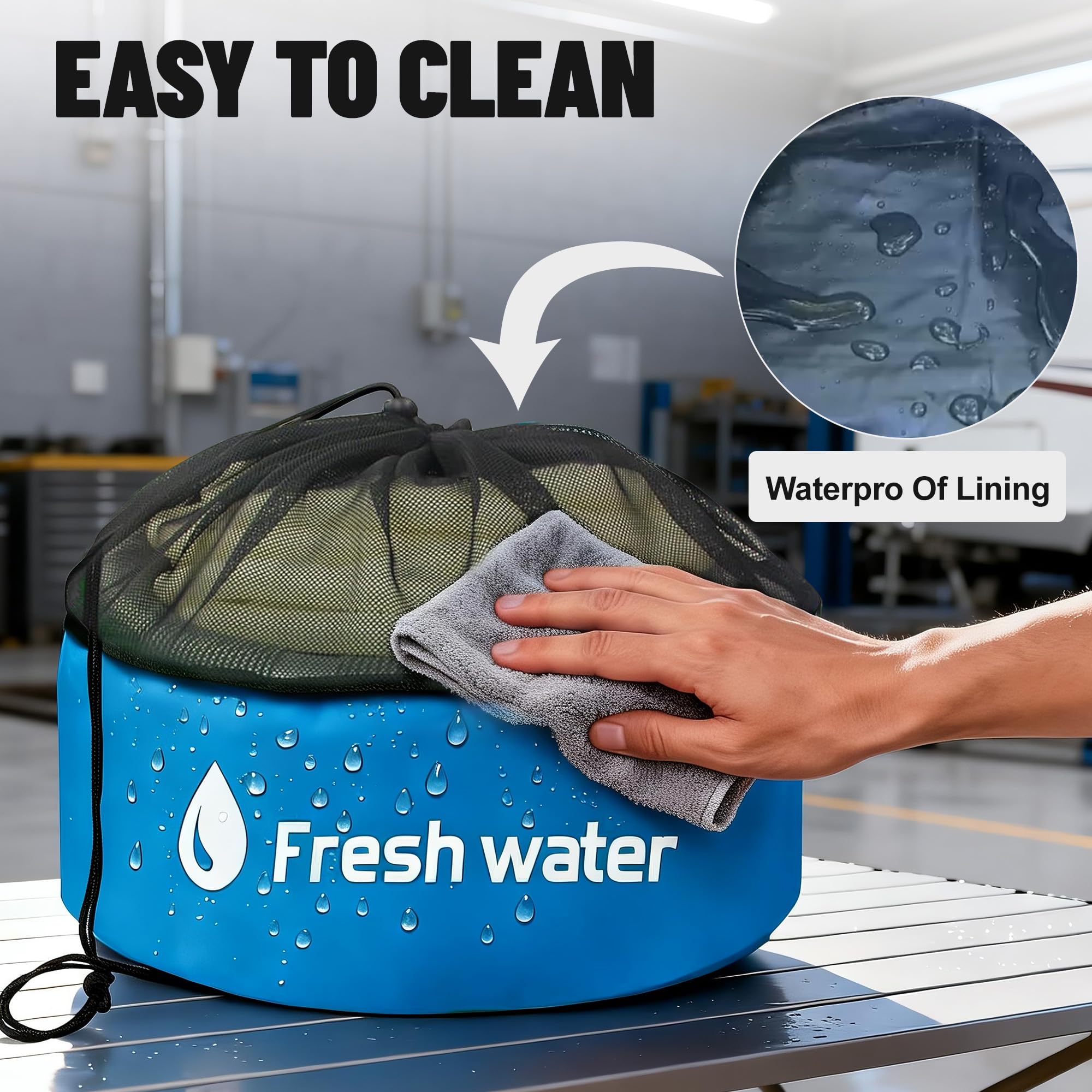 Uningmng breathable mesh-top bag promotes quick air-drying after use.