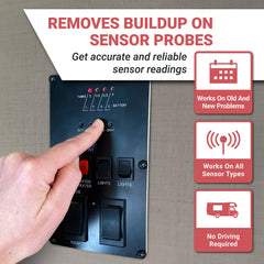 Unique Restore-It probes before cleaning showing buildup on sensors