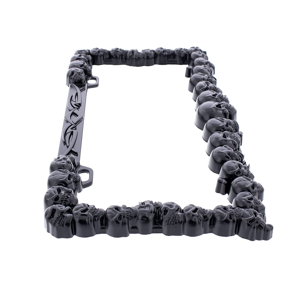 United Pacific license plate frame close-up, precise die-cast finish details