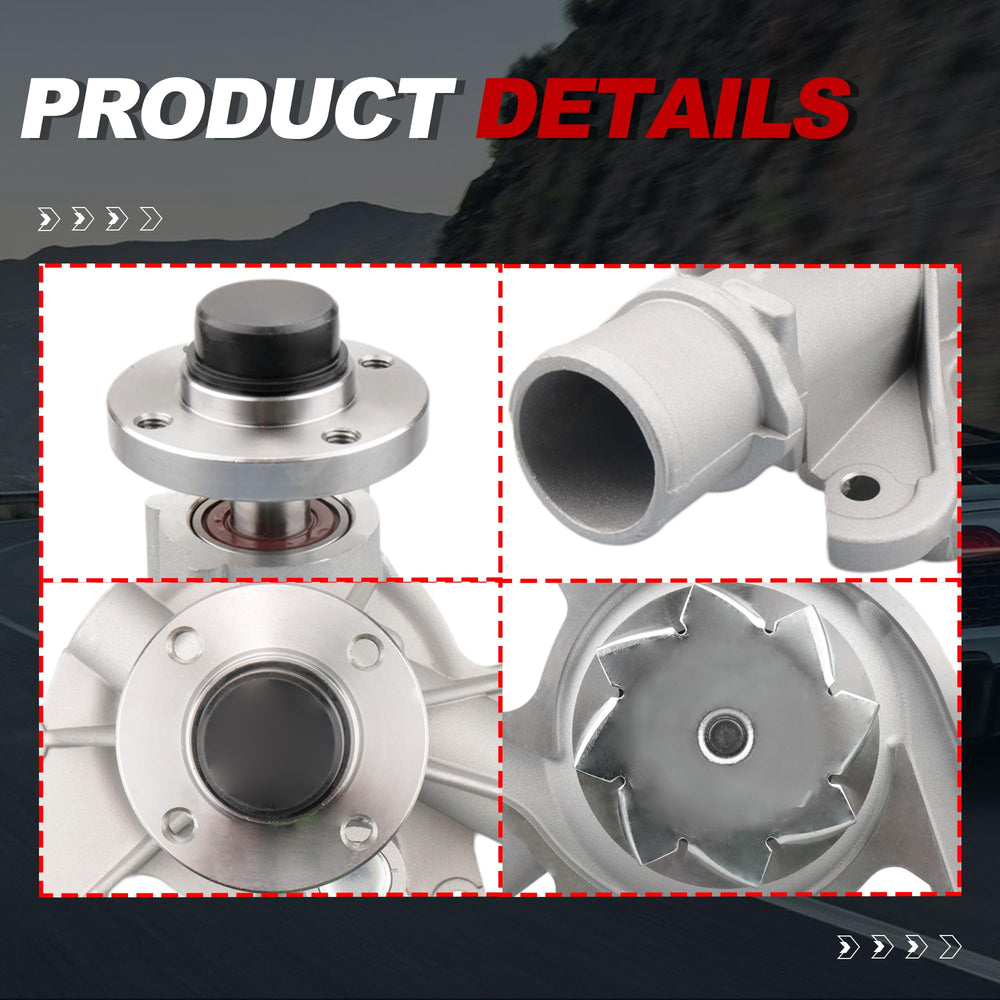 UNITHUB water pump close-up bearing detail demonstrates robust precision components.