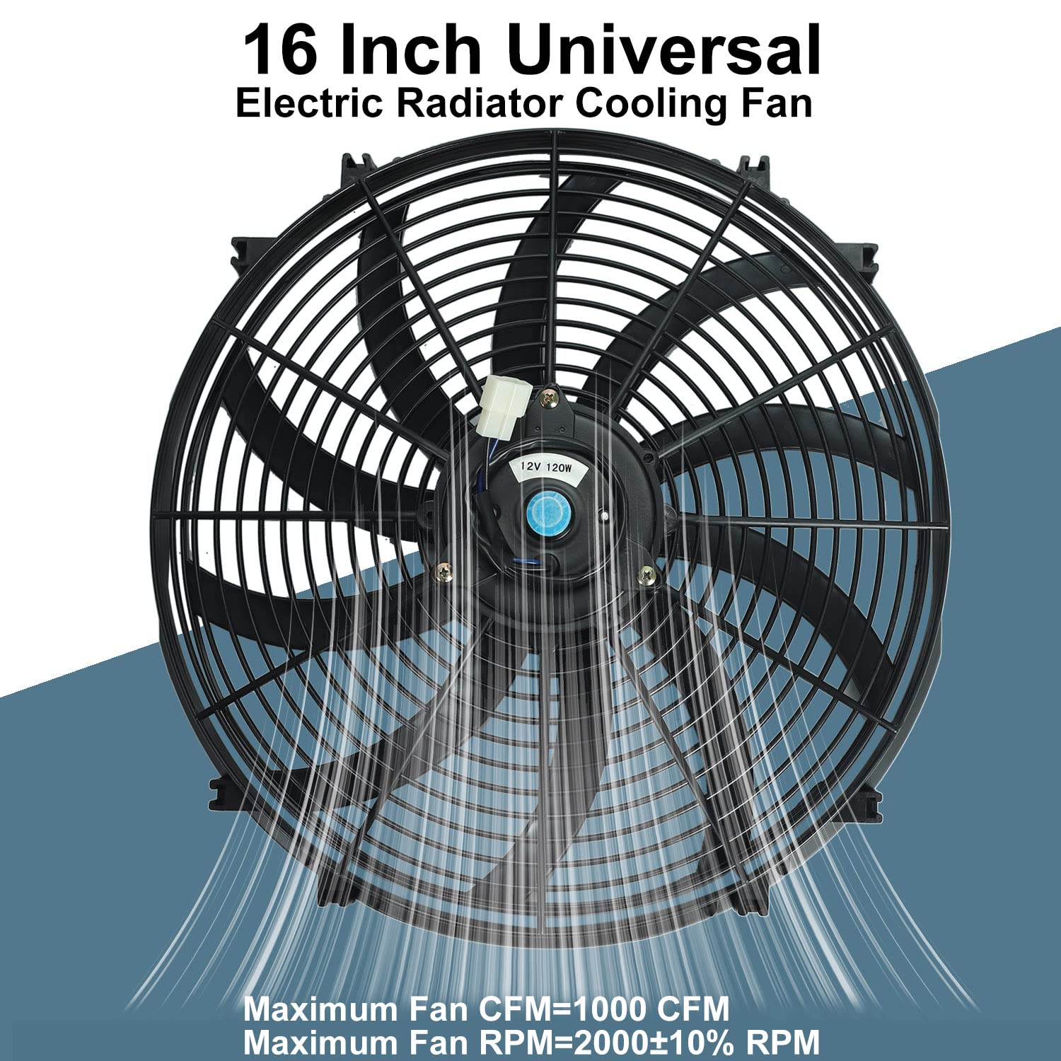 Universal Slim Fan side view highlights compact design for tight spaces.