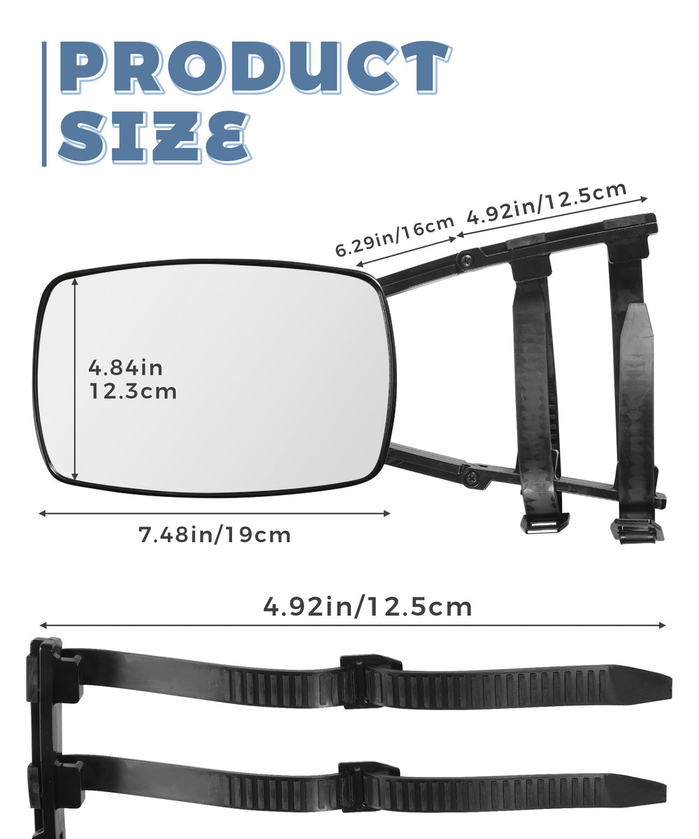 UNLRAE tow mirror extenders 360 swivel enables precise rear angle adjustments.