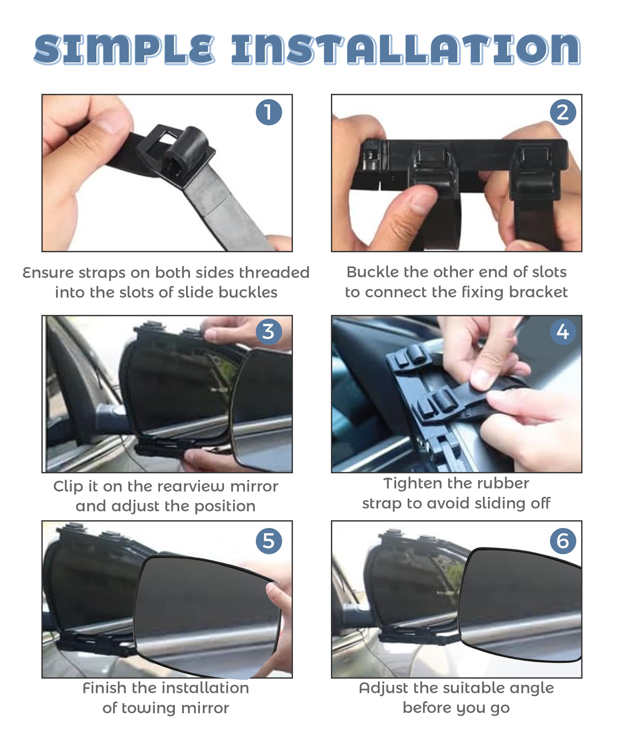 UNLRAE tow mirror extenders offer universal compatibility across cars and trailers.